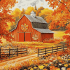 Autumn Barn Landscapes Diamond Painting