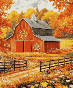 Autumn Barn Landscapes Diamond Painting