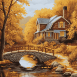Autumn Bridge Valley Diamond Painting