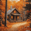 Autumn Cabin Retreat Diamond Painting