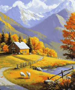 Autumn Country Landscapes Diamond Painting