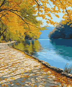 Autumn Jezera Lake Croatia Diamond Painting