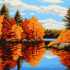 Autumn Lake Landscape Diamond Painting