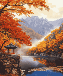 Autumn Naejangsan Mountain Scenery Diamond Painting