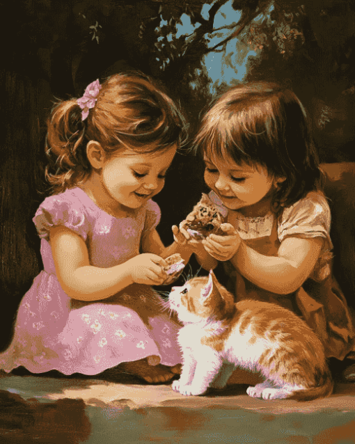 Babies and Kitties Magic Diamond Painting