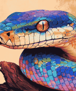 Ball Python Colorful Diamond Painting