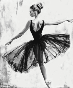 Ballerina in Black and White Diamond Painting