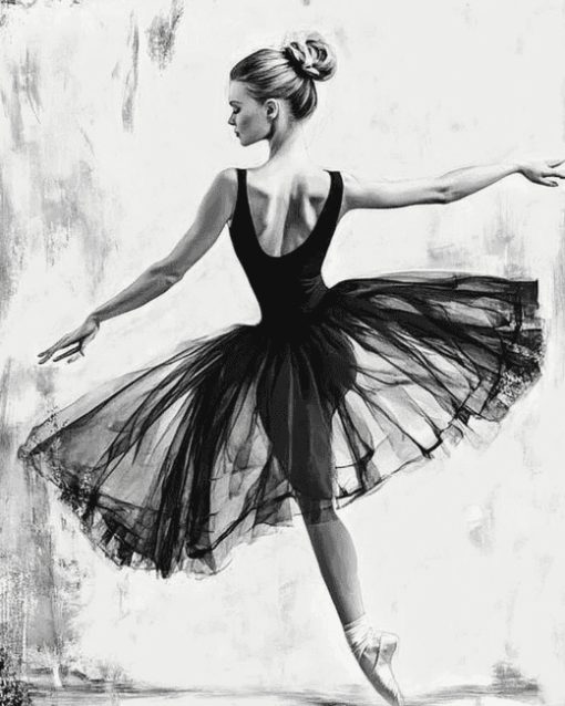 Ballerina in Black and White Diamond Painting