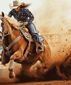 Barrel Racing Rodeo Sports Diamond Painting