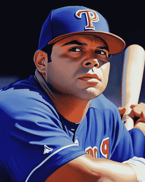 Baseball Star Pudge Rodriguez Diamond Painting