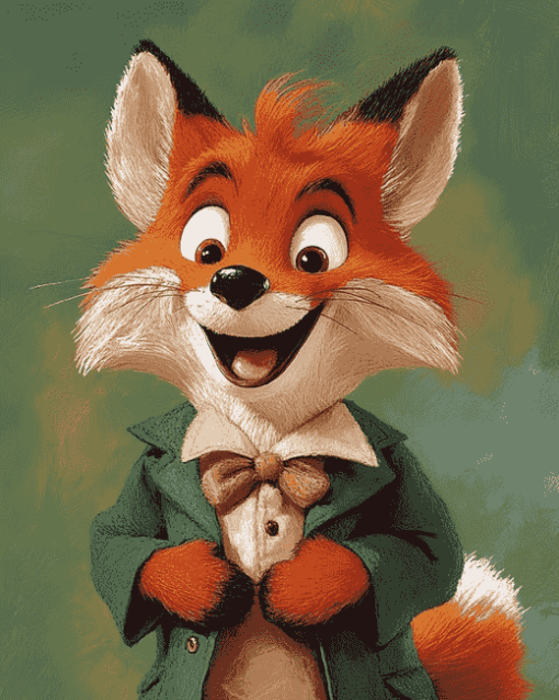 Basil Brush Cartoon Fox Diamond Painting