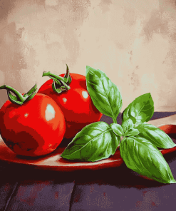 Basil and Tomato Harmony Diamond Painting