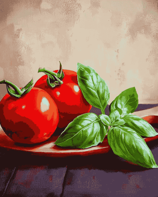 Basil and Tomato Harmony Diamond Painting