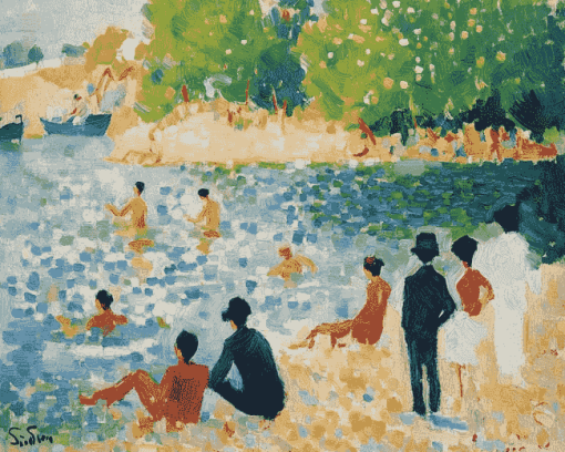 Bathers at Asnières Masterpiece Diamond Painting