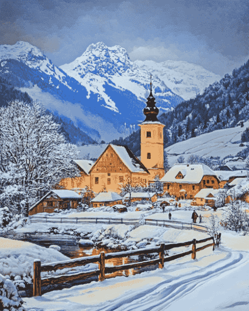 Bavarian Winter Landscapes Diamond Painting