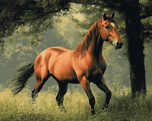 Bay Horse Elegance Diamond Painting