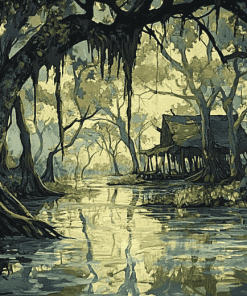 Bayou Fantasy Landscape Diamond Painting