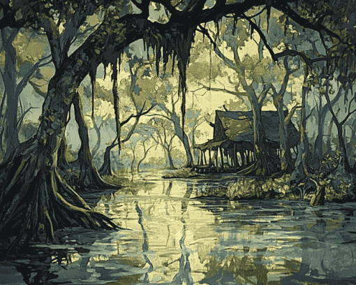 Bayou Fantasy Landscape Diamond Painting