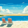 Beach Chairs Seaside Diamond Painting