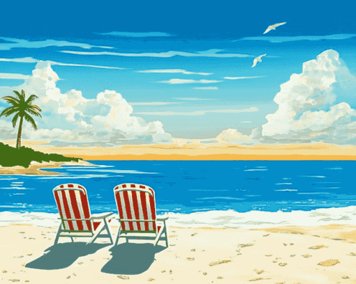 Beach Chairs Seaside Diamond Painting