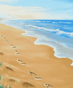 Beach Footprints Diamond Painting