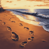 Beach Footprints Diamond Painting