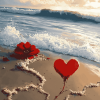 Beach Heart and Flower Seaside Diamond Painting