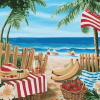 Beach Picnic Illustration Diamond Painting