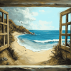 Beach Window Seascape Diamond Painting