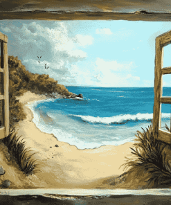 Beach Window Seascape Diamond Painting