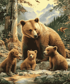 Bears Family Diamond Painting