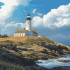 Beavertail Lighthouse Landmark Diamond Painting