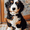 Bernedoodle Puppy Diamond Painting