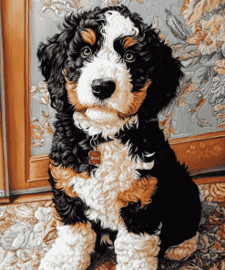 Bernedoodle Puppy Diamond Painting