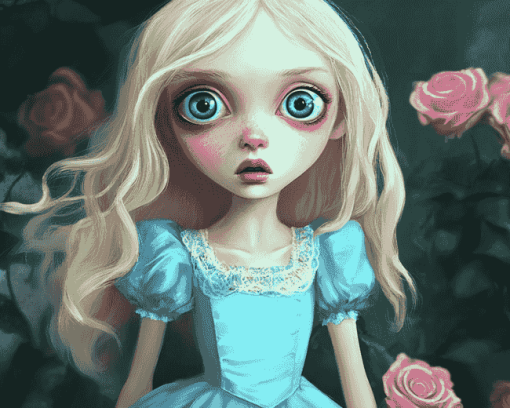 Big Eyed Alice Anime Diamond Painting