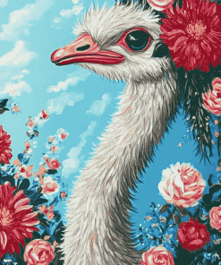 Bird and Ostrich Floral Diamond Painting