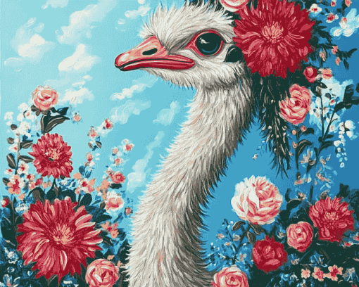 Bird and Ostrich Floral Diamond Painting