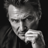 Black And White Liam Neeson Diamond Painting