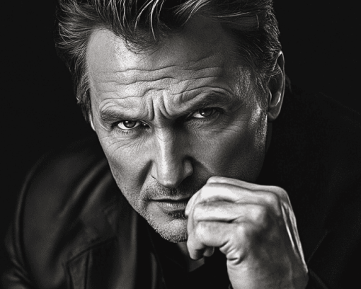 Black And White Liam Neeson Diamond Painting