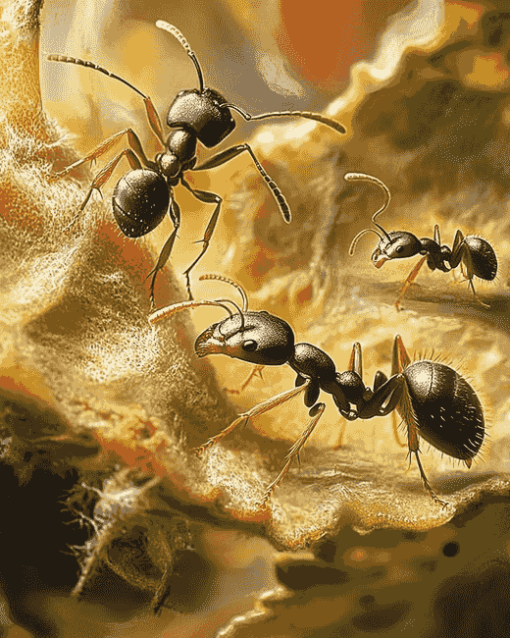 Black Ant Circle Diamond Painting