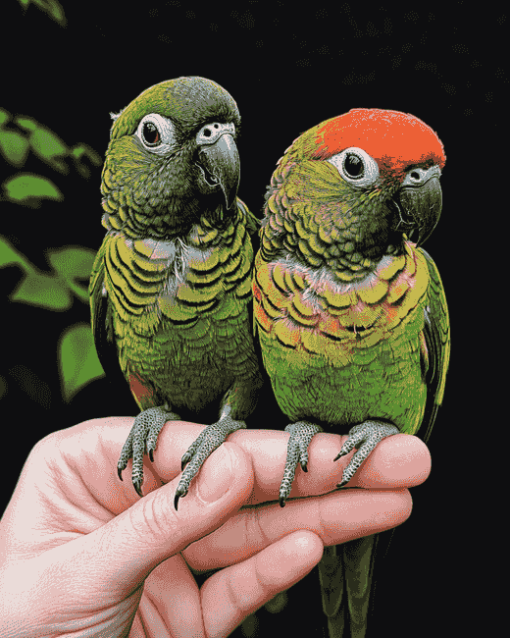 Black Capped Conure Parrot Diamond Painting