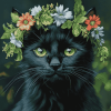 Black Cat Crowned Beauty Diamond Painting