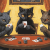 Black Cats Poker Fun Diamond Painting