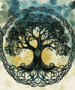 Black Celtic Tree Diamond Painting