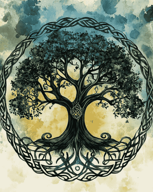 Black Celtic Tree Diamond Painting