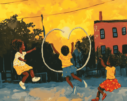 Black Children Playing Diamond Painting