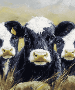 Black Cow Diamond Painting