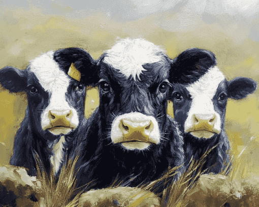 Black Cow Diamond Painting