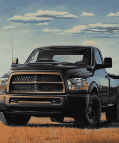 Black Dodge Pickup Diamond Painting