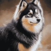 Black Finnish Lapphund Puppy Diamond Painting